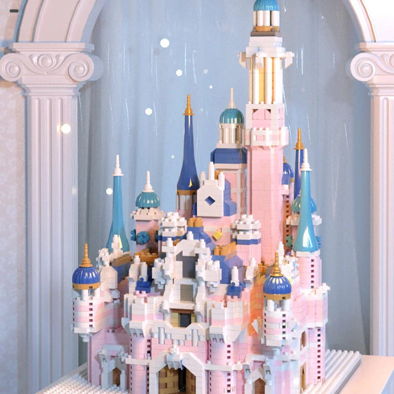 Kawaii Pink Princess Light up Palace Castle Nano Building Set