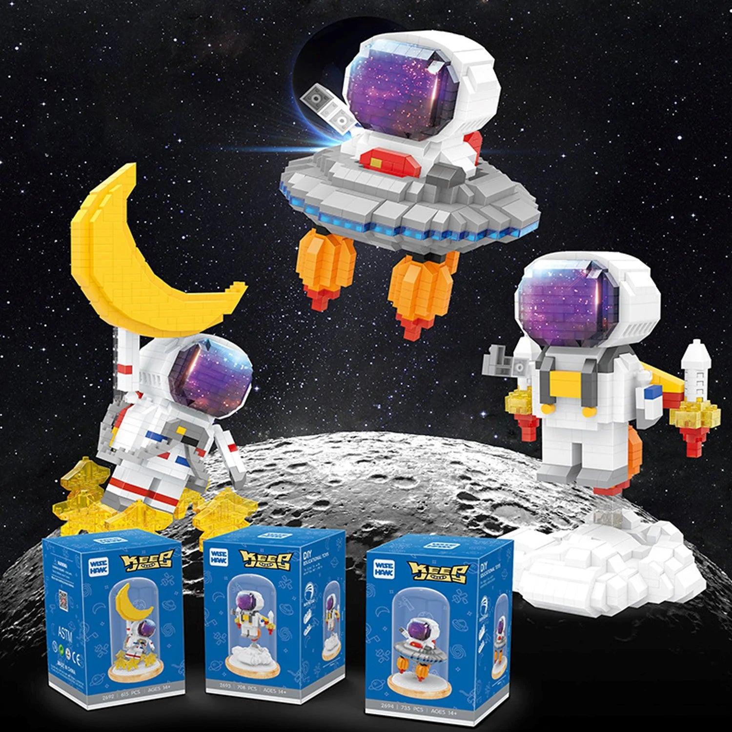 Out of This World Astronaut Space Galaxy Nano Building Blocks