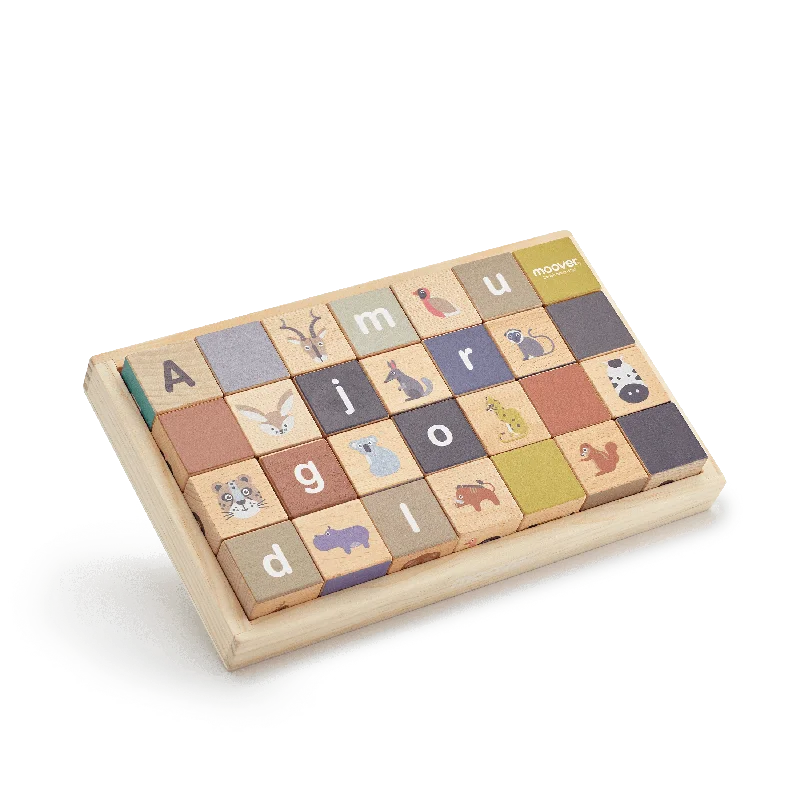 Alphabet blocks wild animals