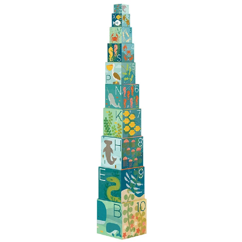 Petit Collage Ocean ABC Nesting Blocks