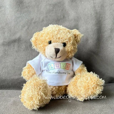 Personalised Bear - Rainbow Blocks