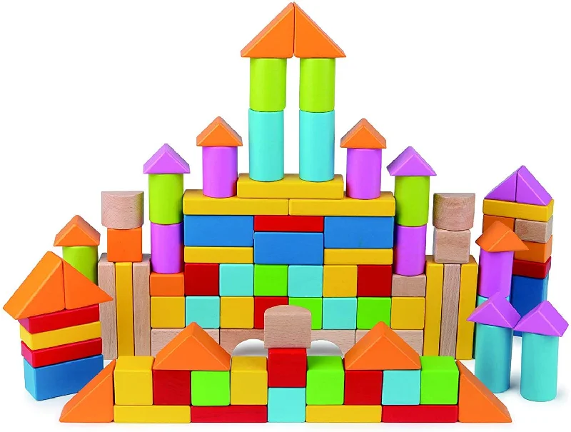 Wooden Beech Building Blocks Multicolor Hape