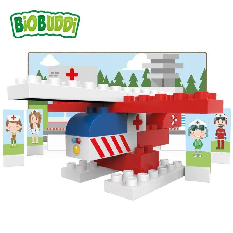 Environmentally Friendly Building blocks Rescue Helicopter age 1.5 to 6 years