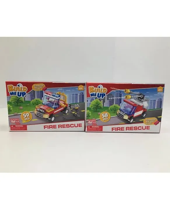 Build Me Up Fire Station Blocks Pack of 1 (2 Assorted Blocks) - 59 & 58 Pieces