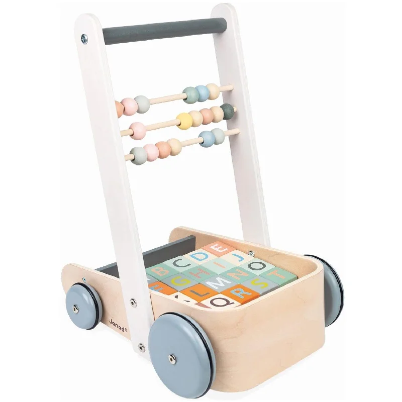 Janod Sweet Cocoon Cart with ABC blocks