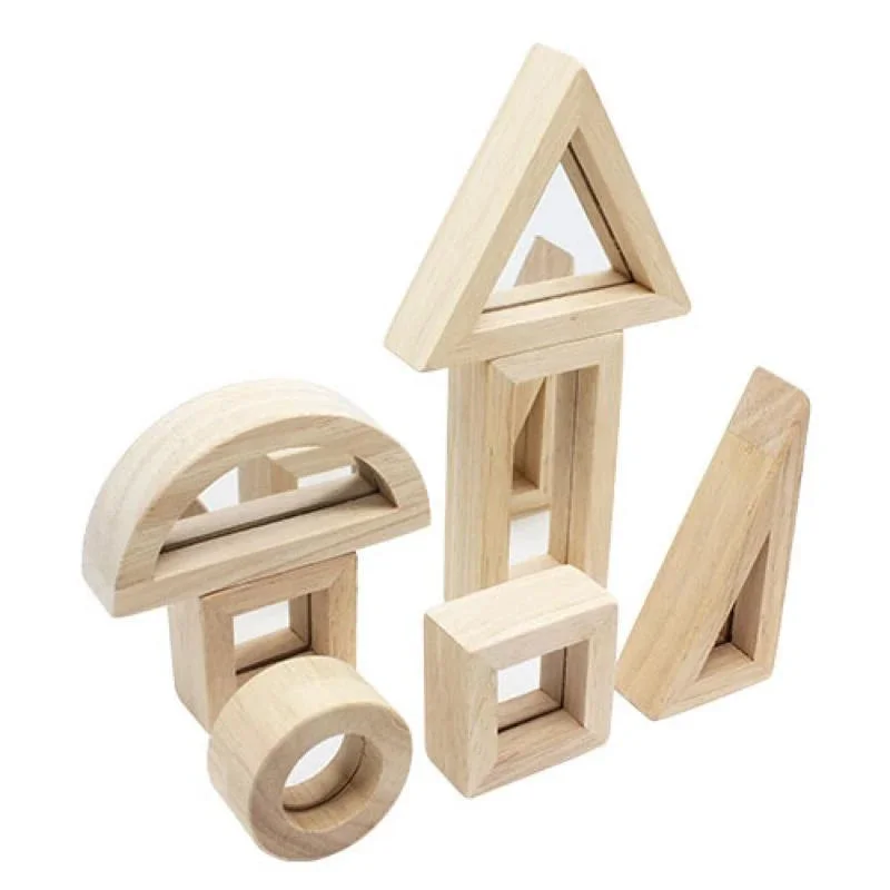 Natural Wood Mirror Blocks Set