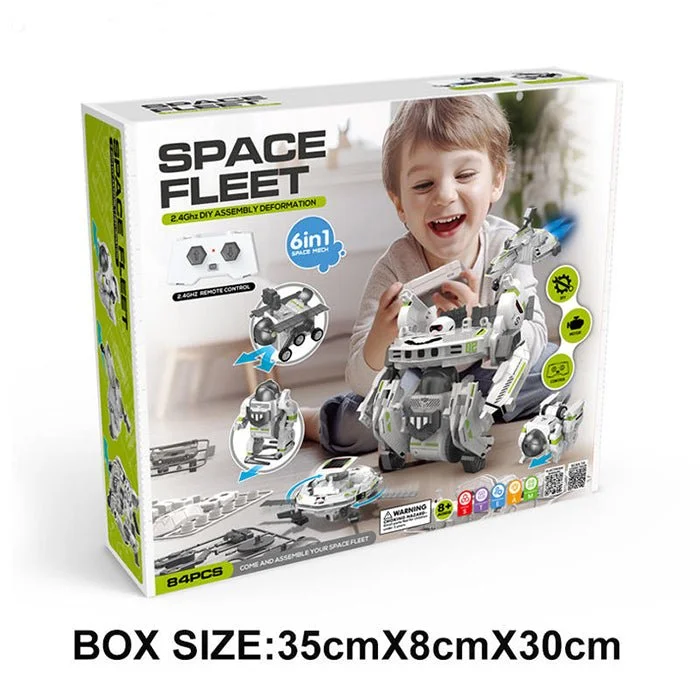 STEM Space Fleet Robot Space Building Kit DIY 6 In 1 Blocks