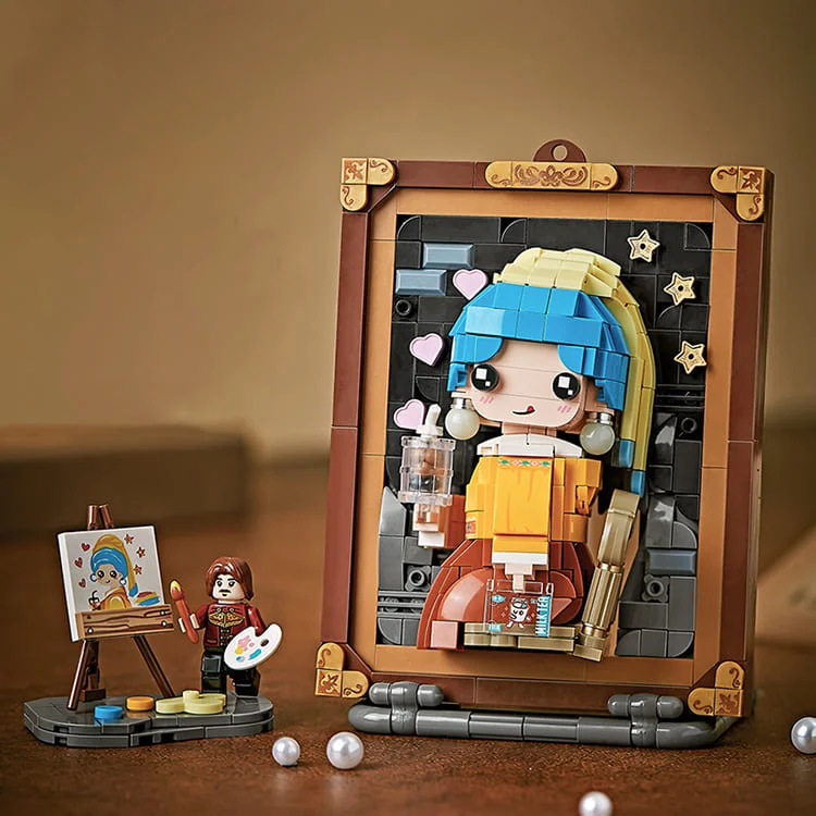 World Cute Painting Mini Building Blocks | Girl With The Milk Tea