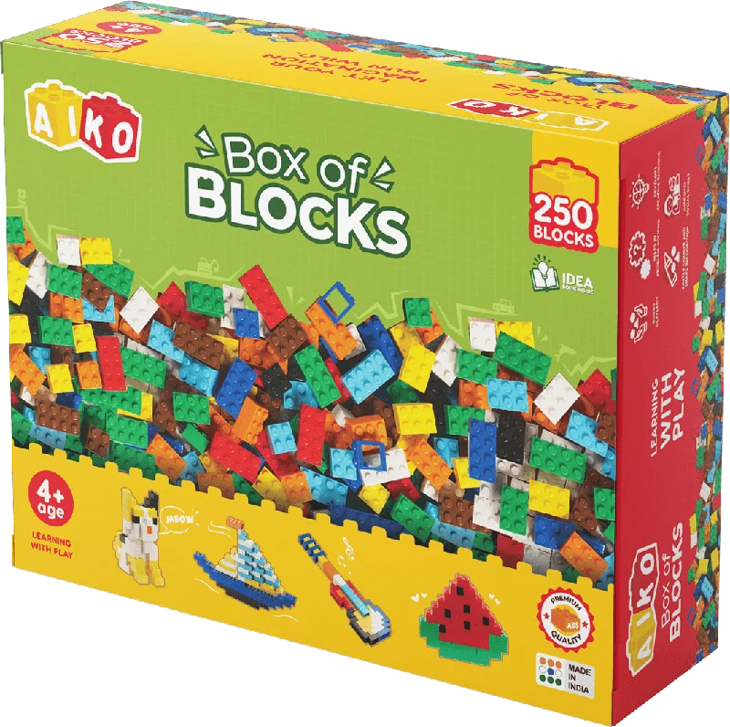 Box of Blocks 250-Piece Building Blocks