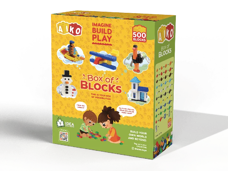 Box of Blocks 500-Piece Building Blocks