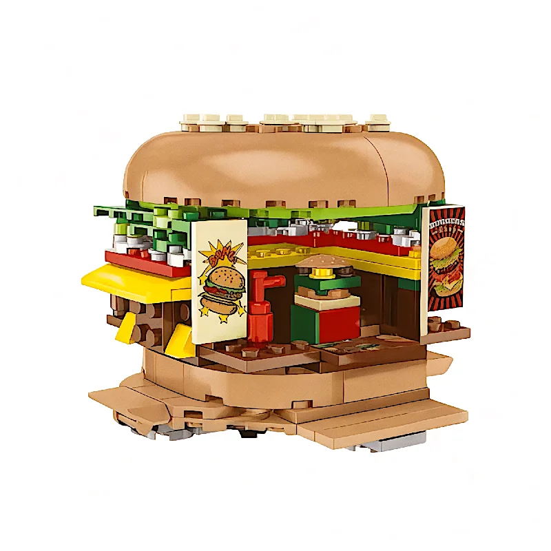 Burger Joint Restaurant MOC Building Blocks Toy Bricks Set | General Jim's Toys