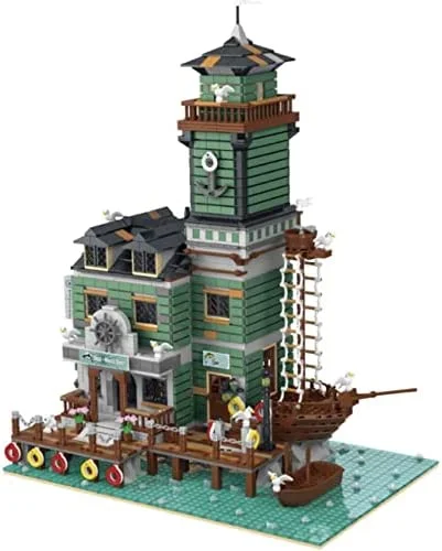 Fishing Village Building Blocks Boat House Diner Modular Brick Building Blocks Toy Set | General Jim's Toys