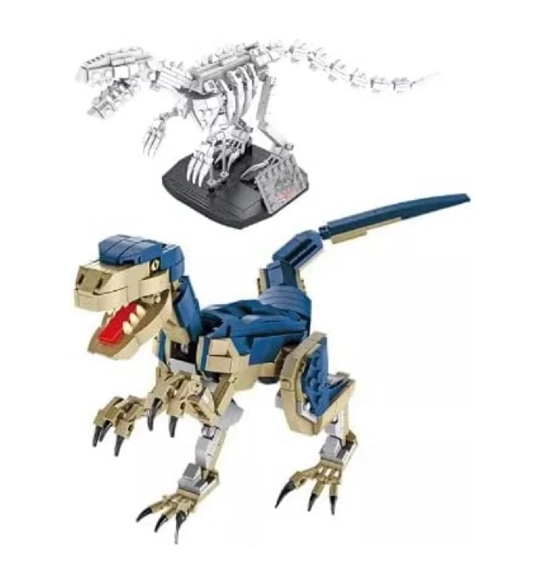 Velociraptor and Velociraptor Fossil 2 in 1 Dinosaur Building Blocks Bricks Toy Set  | General Jim's Toys