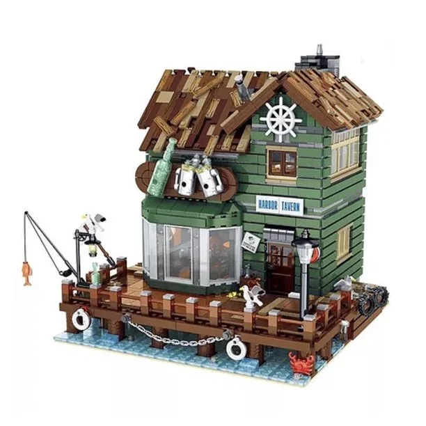 Harbortown Fishing Tavern Modular City Building Blocks Set | General Jim's Toys