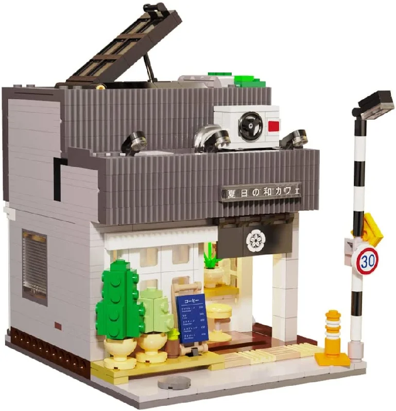 Japanese Coffee Shop Cafe Modular City Building Blocks Set | General Jim's Toys