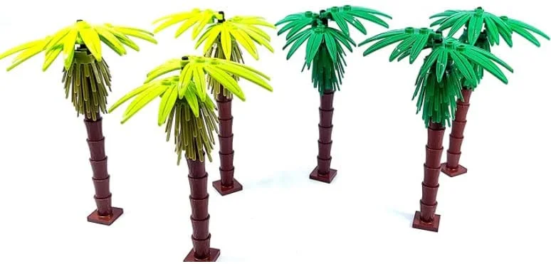 Coconut Palm Trees Building Blocks Toy Bricks Set | Set of 6 5" inch Coconut Palms | General Jim's Toys