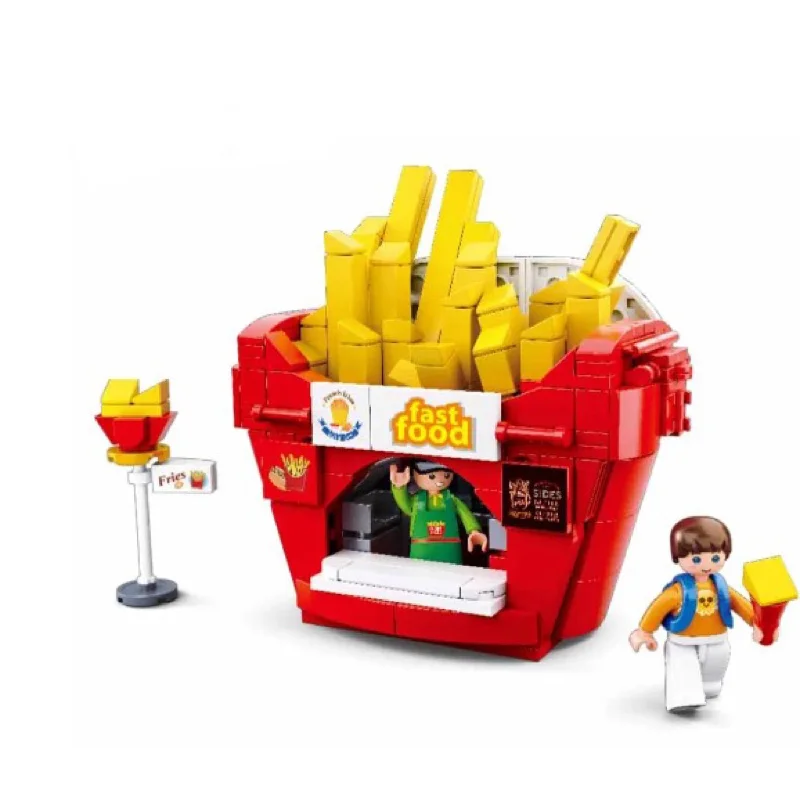 French Fry Stand Street View Creator Modular City Building Blocks Set | General Jim's Toys