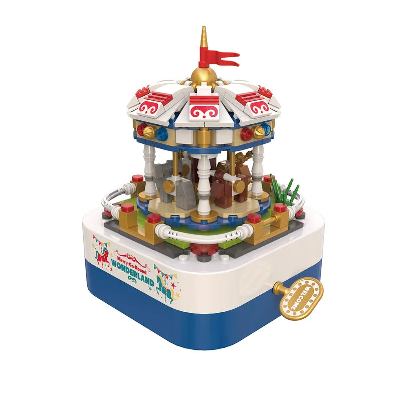 Musical Building Blocks Carousel Merry Go Round Toy Bricks Set | General Jim's Toys