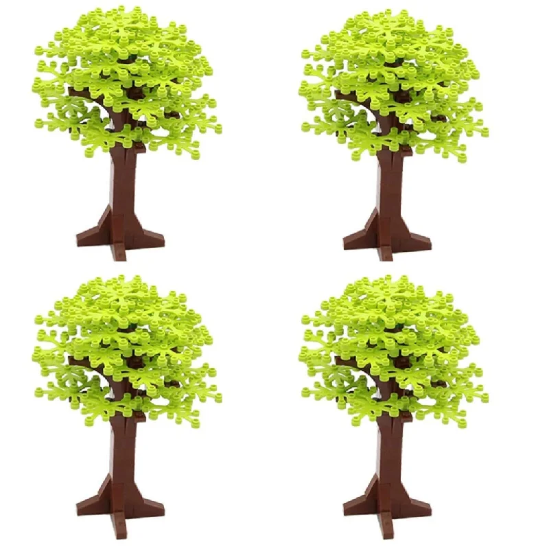 Set of 4 Lime Green Building Blocks Tree Decorations | Botanical Bricks Set | General Jim's Toys