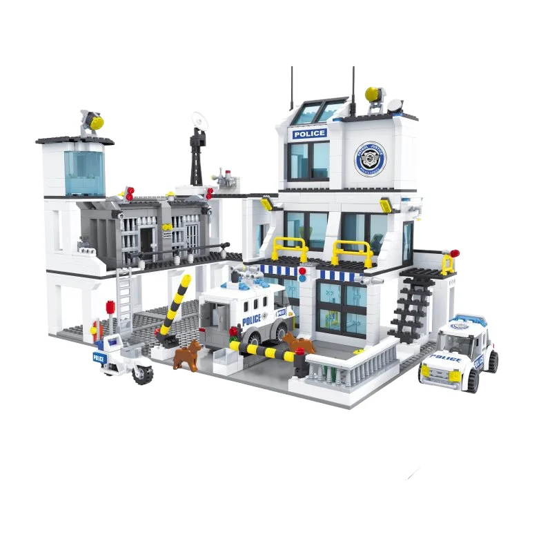 Police Station & Jail Modular City Building Blocks Set | General Jim's Toys