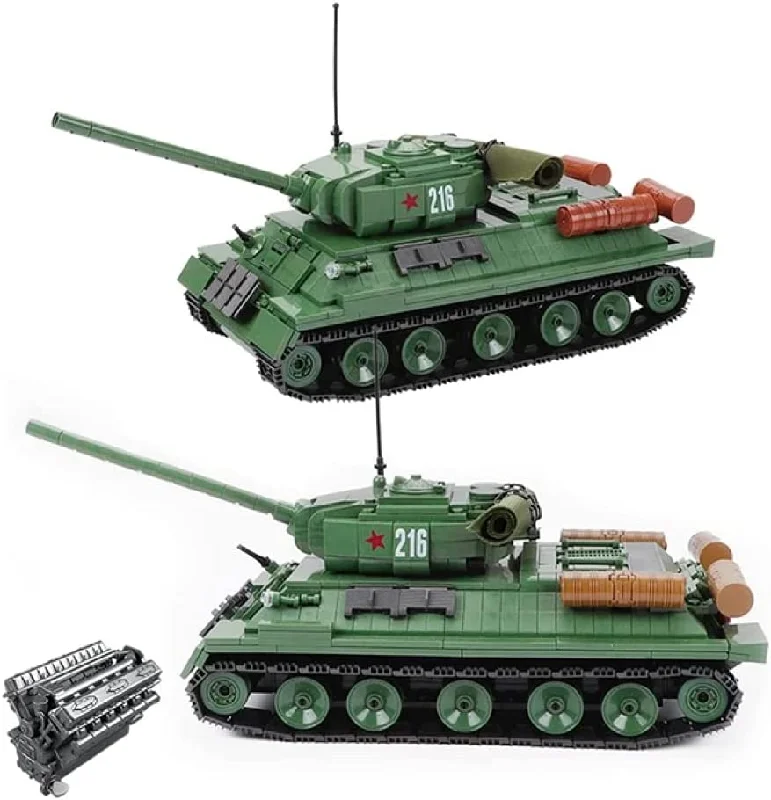 T-34 Medium Soviet Building Blocks Toy Bricks WW2 Military Tank