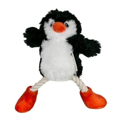 Tall Tails Plush Penguin Pull - Rope Tug Dog Toy 13"