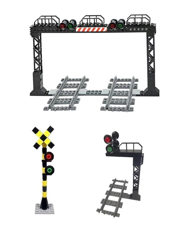 Toy Train Building Blocks Traffic Control Lights for Train Station