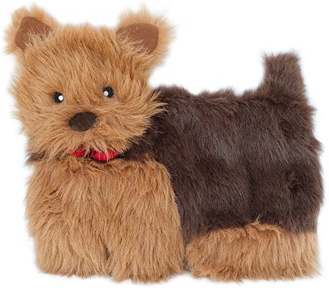 ZippyPaws - Squeakie Pup No-Stuffing Plush Dog Toy, 11 Squeakers - Yorkie