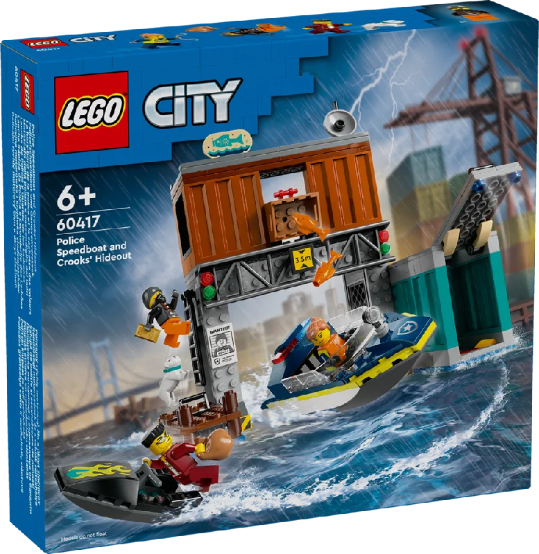 LEGO CITY Police Speedboat and Crooks' Hideout 60417